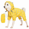 Picture of Blueberry Pet 16" Reflective Cloud Prints Lightweight Waterproof Dog Raincoat with Hood & Harness Hole, Sunflower Yellow, Outdoor Rain Gear Jacket 4 Legs for Dogs