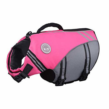 Picture of Vivaglory New Sports Style Ripstop Dog Life Jacket with Superior Buoyancy & Rescue Handle, Pink, M