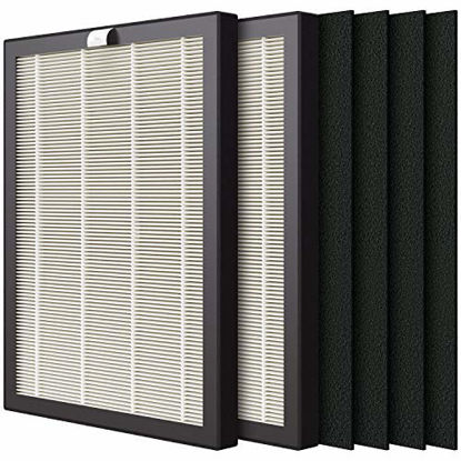 Picture of VEVA 9000 Premium HEPA Replacement Filter 2 Pack Including 4 Carbon Pre Filters Compatible with VEVA ProHEPA 9000 Air Purifier