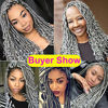 Picture of 6 Packs Goddess Locs Crochet Hair 14 Inch Gray Wavy Curly Faux Locs Crochet Braids Synthetic Hair Extensions Dreadlocks Crochet Locs Braiding Hair Goddess Brainds Crochet Hair (14" (6 Packs), #51)