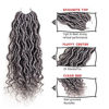 Picture of 6 Packs Goddess Locs Crochet Hair 14 Inch Gray Wavy Curly Faux Locs Crochet Braids Synthetic Hair Extensions Dreadlocks Crochet Locs Braiding Hair Goddess Brainds Crochet Hair (14" (6 Packs), #51)