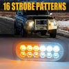 Picture of LED Strobe Emergency Lights, DIBMS 8x Amber White 12 LED Surface Mount Strobe Warning Emergency Flashing Light Caution Construction Hazard Light Bar For Car Truck Van Lorry Off-Road Vehicles SUV