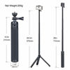 Picture of GEPULY Extendable Selfie Stick with Tripod Stand for GoPro Hero 10 9 8 7 6 5 4 3 2 Fusion Max, OSMO Action, AKASO, SJCAM, Cell Phones. Functions as Hand Grip, Telescoping Monopod Pole, Tripod Stand