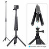 Picture of GEPULY Extendable Selfie Stick with Tripod Stand for GoPro Hero 10 9 8 7 6 5 4 3 2 Fusion Max, OSMO Action, AKASO, SJCAM, Cell Phones. Functions as Hand Grip, Telescoping Monopod Pole, Tripod Stand