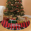 Picture of Juegoal 48 Inch Christmas Tree Skirt, Soft Red and Black Plaid Christmas Tree Mat for Xmas Party Decoration, Christmas Tree Holiday Decor