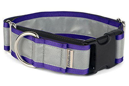 Picture of If It Barks - 1.5" Reflective Martingale Collar with Quick Snap Buckle for Dogs - Adjustable - Made in USA - Strong, Durable, and Comfy - Ideal for Training - Fits Most Breeds - Medium, Purple