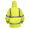 Picture of JORESTECH Safety Rain Jacket Waterproof Reflective High Visibility with Detachable Hood and Interior Mesh Yellow/Lime ANSI Class 3 Level 2 Type R JK-03 (L)