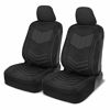 Picture of Motor Trend Super Sport Gray Faux Leather Car Seat Covers, Front Seats - Modern Two-Tone Design, Easy to Install Seat Protectors, Universal Fit Interior Accessories for Car Truck Van and SUV