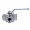 Picture of Taixin 3way High Pressure Ball Valve 3/8 inch NPT Female Hydraulic Ball Valve KHB3K L-Bore