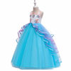 Picture of IZKIZF Girls Unicorn Costume Princess Long Maxi Tulle Dress w/Headband Birthday Party Carnival Cosplay Dress Up Outfits Blue 8-9T