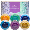 Picture of 6 Relaxing Bubble Bath Bombs by Two Sisters Spa. 6-5oz Large 99% Natural Fizzies for Women, Teens and Kids. Moisturizes Dry Sensitive Skin. Releases Color, Scent, and Bubbles. Lavender, Eucalyptus