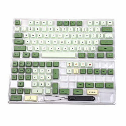 Picture of Matcha Dye Sub ZDA PBT Keycap Similar to XDA Japanese Korean Russian for MX Keyboard 104 87 61 Melody 96 KBD75 ID80 GK64 Tada68Only Keycap (Matcha English Base Kit)