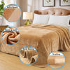 Picture of Soft Blanket Twin Size Fleece Warm Fuzzy Throw Blankets for The Bed Sofa Lightweight 350GSM HOZY Camel 66" 90"