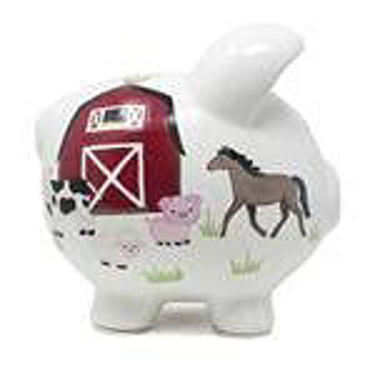 Picture of Child to Cherish Ceramic Piggy Bank for Boys (Barnyard)