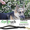 Picture of Soft Touch Collars, 6 Foot Braided Leather Dog Leash with Traffic Handle, Two Handles for Training and Safety, Double your Control with 2 Locations, Lead for Large and Medium Dogs,Black 6ft x 3/4 Inch