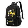 Picture of Fashionable Computer School Backpack with USB Port,Travel Business Work Backpack Cartoon Luminous Pattern Pikachu (black)