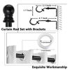 Picture of Curtain Rods for windows,1" Diameter Metal Single Adjustable Curtain Rod set with Brackets (Black, 30-144")