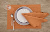 Picture of Solino Home 100% Pure Linen Hemstitch Placemats - Pumpkin Set of 4, 14 x 19 Inch Placemats, European Flax Natural Fabric Machine Washable Classic Hemstitch - Handcrafted with Mitered Corners