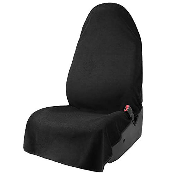 Picture of Leader Accessories Black Waterproof Sweat Towel Car Front Seat Cover for Truck SUV Bucket Seat Dog & Kid Non-Slip Auto Protector