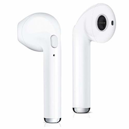 Picture of GLOUE Bluetooth Headphones Wireless Earbuds Mini Earphones in-Ear Stereo Sound Noise Cancelling 2 Built-in Mic Earphones Charging Case Compatible iPhone iPad Most Android