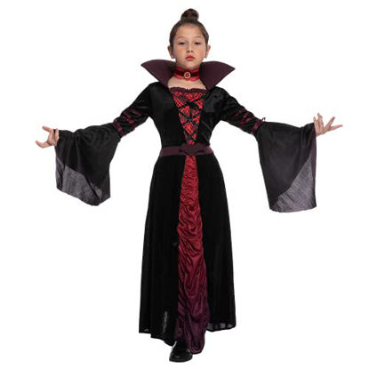 Picture of Child Girl vampire dark princess costume for Halloween Prentend up (Large (10-12 yr))