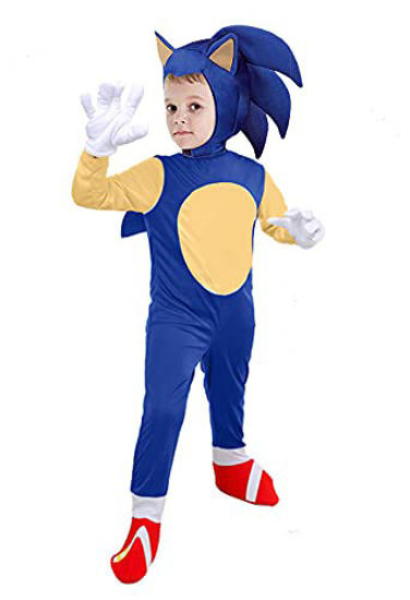 Picture of Cartoon Costumes For Kids Cosplay Full Bodysuit Hedgehog Onesie Halloween Pretend Play,M