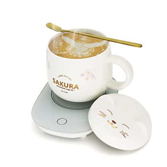  LIZHIGU Coffee Mug with Warmer - Cute Mug Warmer Cup