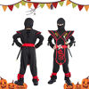 Picture of Ninja Costume for Boys, Halloween Deluxe Costume With Ninja Foam Accessories Toys Set for Kids