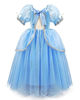 Picture of Girls Princess Dress Fancy Costume Role Play Ball Gown Halloween Party Dress up (blue 4, 4-5 Years)