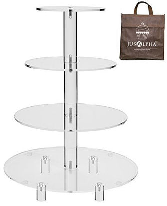 Picture of 4 Tier Round Wedding Acrylic Cupcake Stand Tree Tower Cup Cake Display (4 Tier (Tall version))