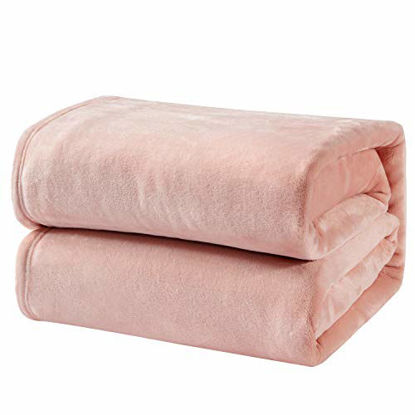 Picture of Bedsure Fleece Blankets King Size Dusty Pink - Bed Blanket Soft Lightweight Plush Cozy Fuzzy Luxury Microfiber, 108x90 inches