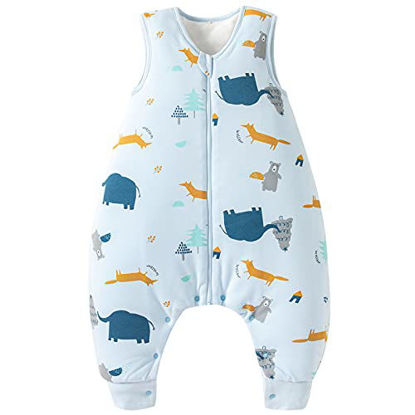 Picture of DuoMiaoMiao Baby Sleeping Bag 2.5 Tog with Legs, 100% Cotton Baby Wearable Blankets, Sleepsack with Feet,Elephant Jungle