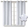 Picture of BGment Moon and Stars Blackout Curtains for Kids Bedroom, Grommet Thermal Insulated Room Darkening Printed Nursery Curtains, 2 Panels of 42 x 54 Inch, Greyish White