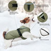 Picture of Kuoser Canvas Cold Weather Dog Coat for Winter, Reflective Dog Warm Fleece Jacket Water Repellent Windproof Dog Vest for Small Medium Large Dogs with Zipper Leash Hole Army Green XXL