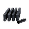 Picture of DYNOFIT 14mmx1.5 Wheel Lug Nuts, 32x Black M14x1.5 Lug Nut,Conical/Cone Bulge Seat, Closed End Long Extended XL Spline with 1 Socket Key Fits 8 Lug Aftermarket Wheels