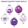 Picture of 70MM/2.76" Christmas Ornaments Set, 30PCS Shatterproof Decorative Hanging Ball Ornament with Stuffed Delicate Decorations, Clear Rustic Xmas Tree Balls for Holiday Party Thankgivings - Purple.