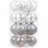 Picture of Sea Team 100mm/3.94" Shatterproof Clear Plastic Christmas Ball Ornaments Decorative Xmas Balls Baubles Set with Stuffed Delicate Decorations (16 Counts, Silver)