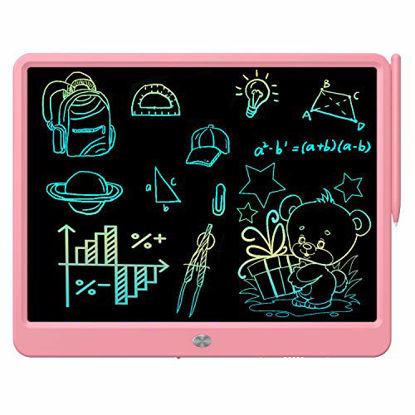 Picture of FLUESTON LCD Writing Tablet 15 Inches Colorful Screen Drawing Pad, Doodle and Scribbler Boards for Kids, Electronic Educational Learning Toys for 3 - 12 Year Old Girls