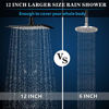 Picture of Voolan Rain Shower Head - 12 Inches Large Rainfall Shower Head Made of 304 Stainless Steel - Perfect Replacement For Your Bathroom Shower Heads (Black)