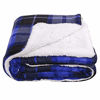 Picture of SOCHOW Sherpa Plaid Fleece Throw Blanket, Double-Sided Super Soft Luxurious Bedding Blanket 60 x 80 inches, Blue