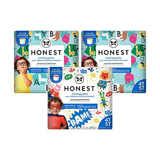 Picture of The Honest Company Training Pants | Club Box | Animals & Superheros, 4t5t, 57ct, 57 Count