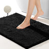 Picture of SONORO KATE Bathroom Rug,Non-Slip Bath Mat,Soft Cozy Shaggy Durable Thick Bath Rugs for Bathroom,Easier to Dry, Plush Rugs for Bathtubs,Water Absorbent Rain Showers and Under The Sink (Black, 32"×20")