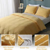 Picture of AveLom Seersucker Stripe Duvet Cover 3 Pieces Zipper Closure Corner Ties Soft Washed Microfiber Duvet Cover for Men, Women (Yellow, Queen)