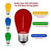 Picture of 24Pack S14 Colored LED String Light Bulbs, 1Watt Plastic Shatterproof Waterproof Outdoor Indoor Replacement Bulbs for Home Decor, E26 Medium Base, Multi-Color: Red/Green/Blue/Orange