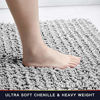 Picture of Walensee Bathroom Rug Non Slip Bath Mat (44x24 Inch Light Grey) Water Absorbent Super Soft Shaggy Chenille Machine Washable Dry Extra Thick Perfect Absorbant Best Large Plush Carpet for Shower Floor