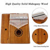 Picture of RANMING Kalimba 17 Key Mbira Thumb Piano Set with Portable Handbag,Study Book and Tune Hammer,Mbira Finger Piano Instrument Gift for Kids Adult Beginner Professional(Mahogany-Hand Rest)