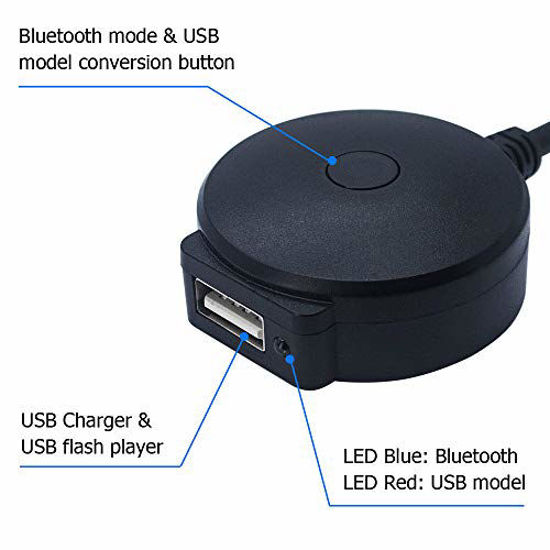 Picture of Bojer Bluetooth Adapter Compatible with Mini Cooper BMW Car Apple Android Phone Music AUX 3.5 Wireless Cable Capable Devices