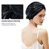 Picture of ZIMASILK 22 Momme 100% Mulberry Silk Sleep Cap for Women Hair Care,Natural Silk Night Bonnet with Elastic Stay On Head (1Pc, Black)