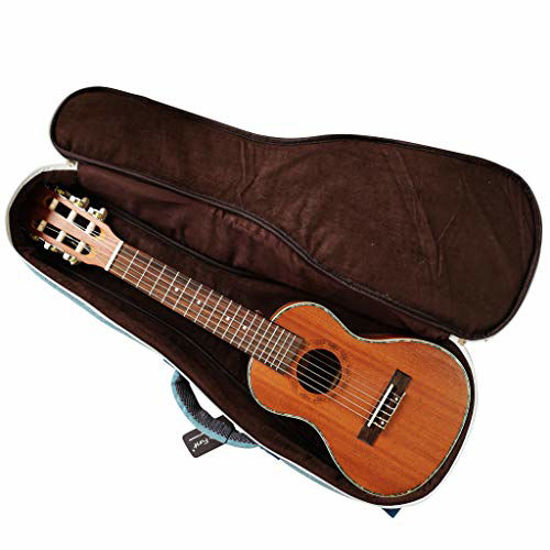 Picture of MUSIC FIRST Original Design 15mm Thick Vintage Style Jeans Cloth/Denim Guitalele case, 30 inch Mini Guitar Case, Guitalele Bag, Soft Guitar Case. Guitalele Backpack! (30~31 inch)