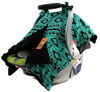 Picture of Dear Baby Gear Carseat Canopy, Aztec Teal Black Tribal, Black Minky